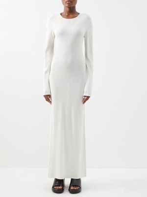 Altu - Cutout Jersey Maxi Dress - Womens - Ivory