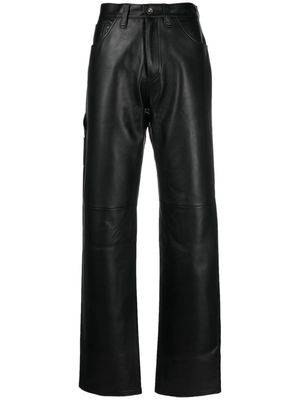 altu leather workwear trousers - Black