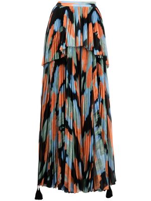 Altuzarra Aetna abstract-print pleated skirt - Multicolour
