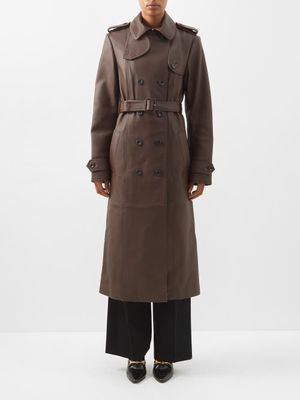 Altuzarra - Astralle Leather Trench Coat - Womens - Brown