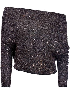 Altuzarra batwing-sleeve metallic-knit jumper - Black