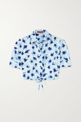 Altuzarra - Ben Cropped Floral-print Cotton-poplin Shirt - Blue