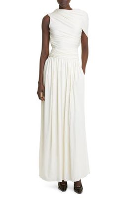 Altuzarra Delphi Ruched Jersey Dress in 000102 Ivory