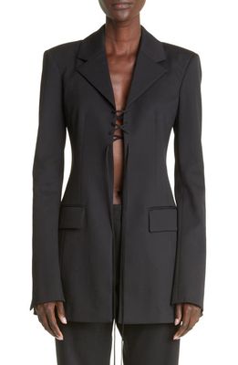 Altuzarra Gardner Lace-Up Stretch Virgin Wool Jacket in 000001 Black
