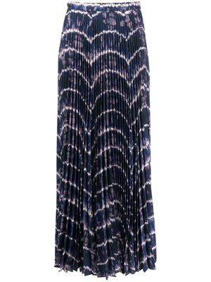Altuzarra graphic-print pleated long skirt - Blue