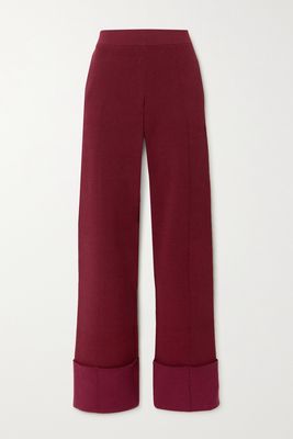 Altuzarra - Jordan Stretch-knit Wide-leg Pants - Burgundy