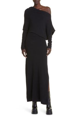 Altuzarra Kasos One-Shoulder Cashmere Knit Dress in Black