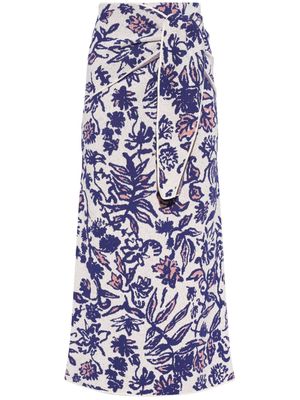 Altuzarra Kyra floral-jacquard midi skirt - Blue