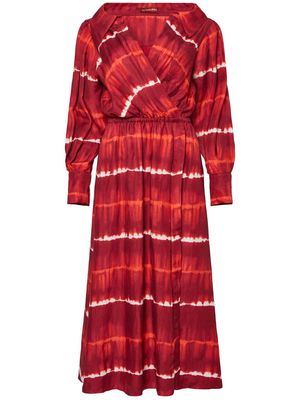 Altuzarra Liddy Shibori-print midi dress - Red