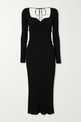 Altuzarra - Louisa Ribbed-knit Midi Dress - Black
