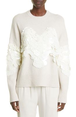 Altuzarra Mayim Paillette Crewneck Sweater in Ivory