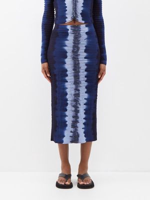 Altuzarra - Mosiya Shibori-dyed Ribbed Skirt - Womens - Blue Multi