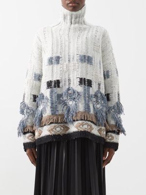 Altuzarra - Nanna Merino-blend Roll-neck Sweater - Womens - Ivory Multi