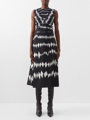Altuzarra - Nuanda Shibori-print Crepe Midi Dress - Womens - Black Print