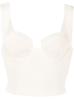 Altuzarra Nyneve ribbed-knit cropped top - White