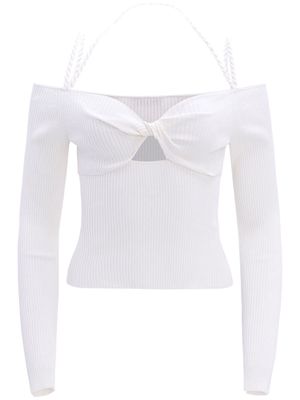 Altuzarra Odin cut-out ribbed-knit top - White