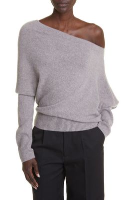 Altuzarra Paxi One-Shoulder Cashmere Sweater in Pale Smoke