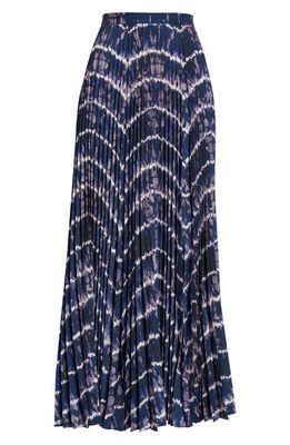 Altuzarra Sif Shibori Pleated Maxi Skirt in 256406 Berry Blue