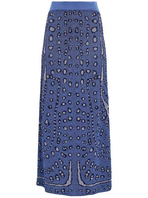 Altuzarra Snell jacquard-knit midi skirt - Blue