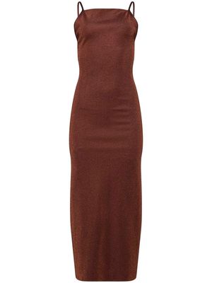 Altuzarra Taiwa square-neck midi dress - Brown