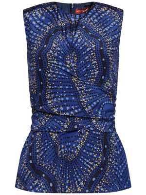 Altuzarra Toppi printed silk top - Blue
