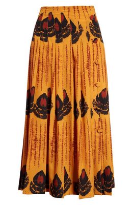 Altuzarra Tullius Pleated Skirt in Marmalade Teardrop