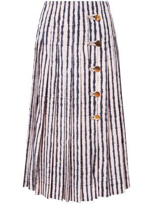 Altuzarra Tullius striped midi skirt - Neutrals