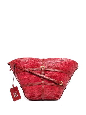 ALTUZARRA Watermill raffia crossbody bag - Red