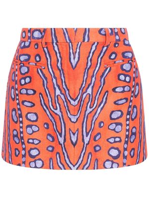 Altuzarra Zola graphic-print miniskirt - Orange