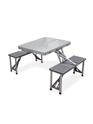 Aluminum Portable Picnic Table - Silver - Silver