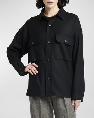Alvar Cashmere Flannel Collared Shirt