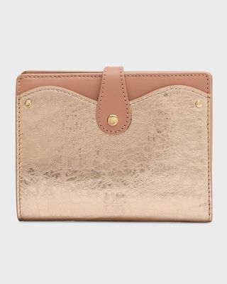 Alvie Metallic Leather Bifold Wallet