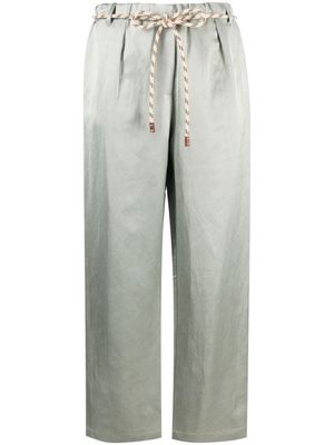 Alysi belted-elasticated-waist trousers - Green