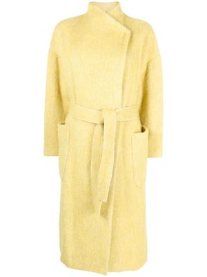 Alysi belted mid-length wool coat - Green