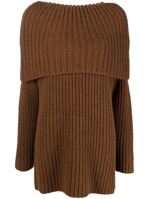Alysi chunky ribbed-knit wool dress - Brown