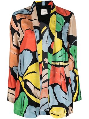 Alysi colourful graphic-print silk blazer - Black