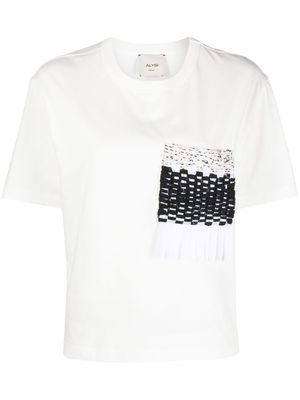 Alysi contrast-panel cotton T-shirt - White