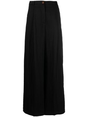 Alysi cotton-blend wide-leg trousers - Black
