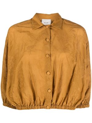 Alysi cotton cropped jacket - Brown