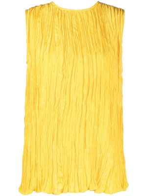 Alysi crease-effect sleeveless blouse - Yellow