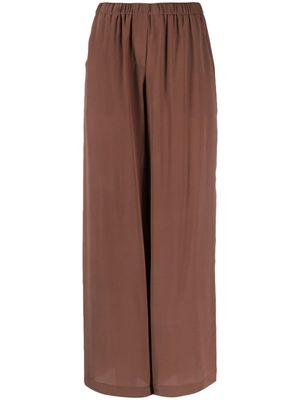 Alysi crepe de Chine silk palazzo trousers - Brown