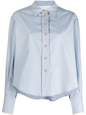 Alysi curved-hem cotton shirt - Blue