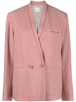 Alysi double-breasted collarless blazer - PINK