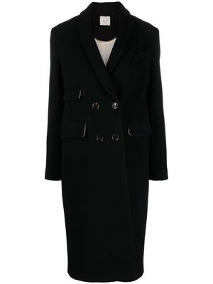 Alysi double-breasted mid-length coat - Black