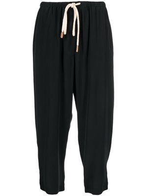 Alysi drawstring silk trousers - Black