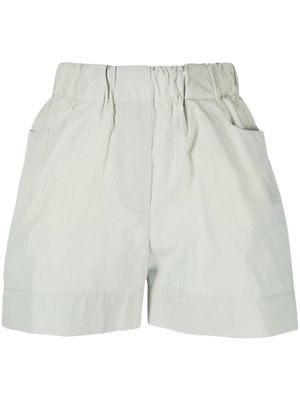 Alysi elasticated-waist cotton shorts - Green
