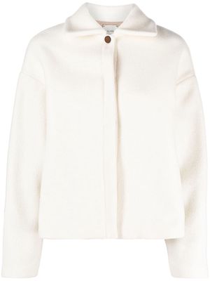 Alysi elbow-patch wool jacket - White