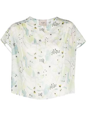 Alysi floral-print round-neck blouse - Neutrals