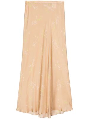 Alysi floral-print silk midi skirt - Neutrals