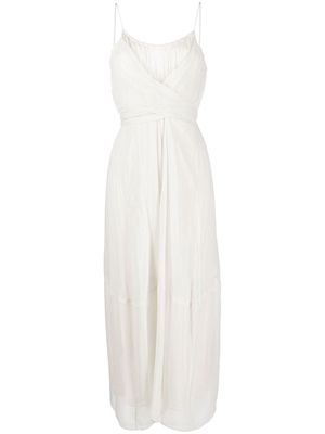 Alysi geometric-print wrap-waist dress - White